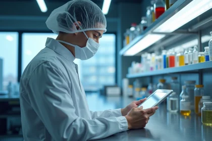 Tablette adaptée pour salle blanche en milieu pharmaceutique