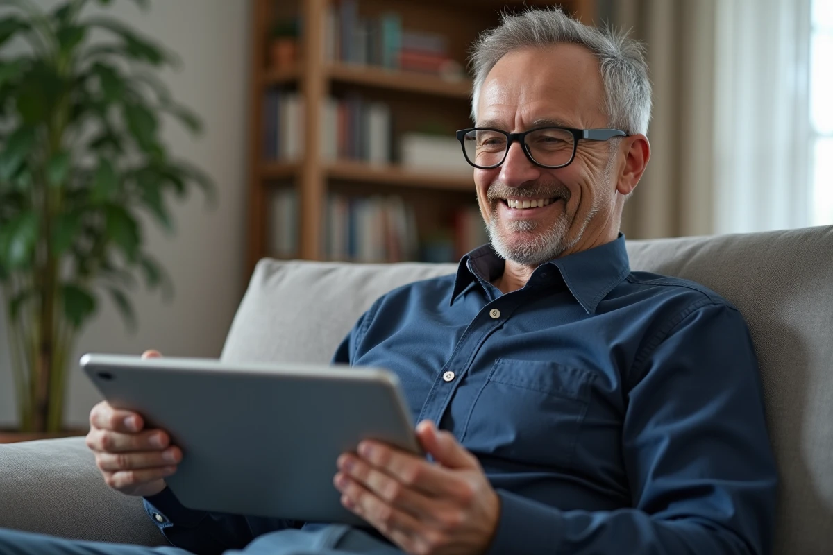 Homme souriant lors d